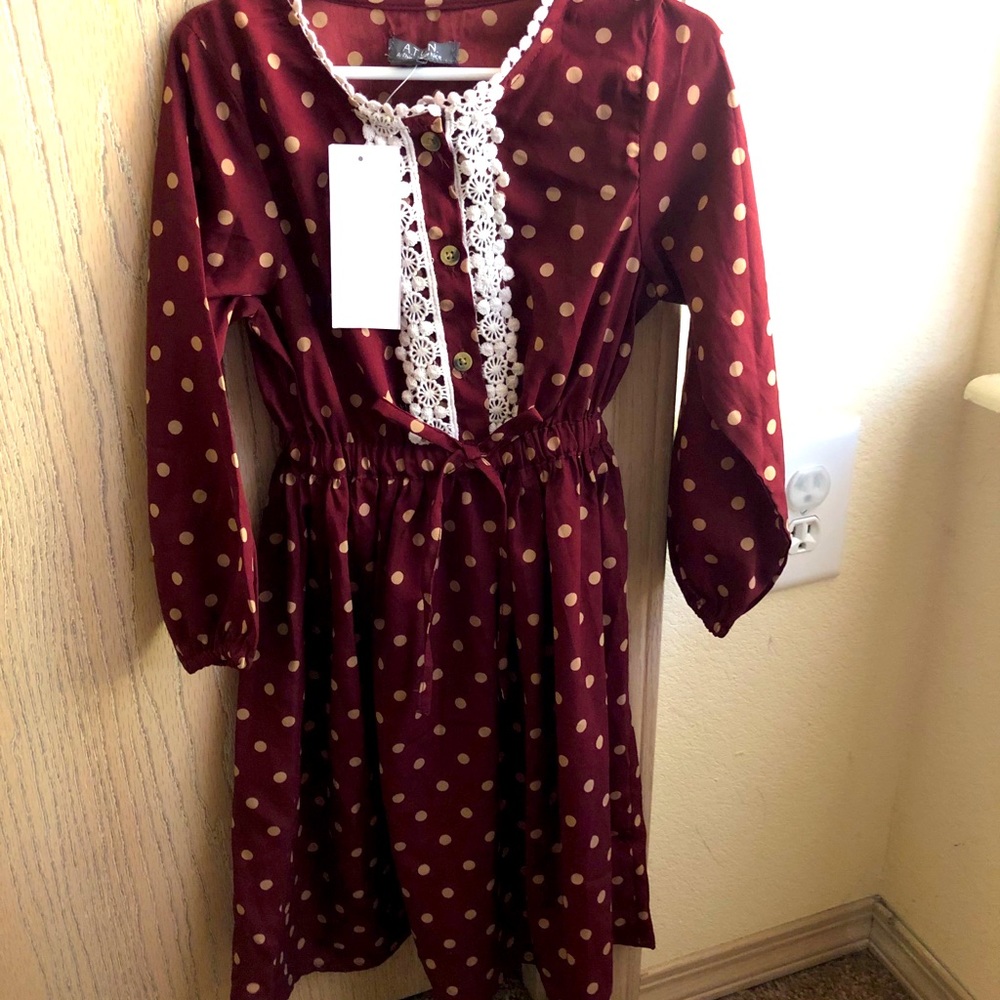 Girls A.T.U.N Polka Dot with Lace